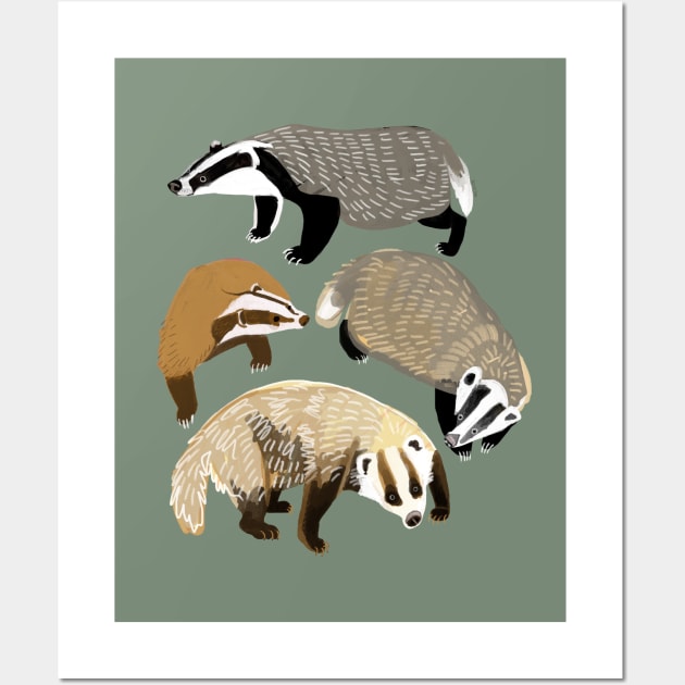 Eurasian Badgers #2 Wall Art by belettelepink